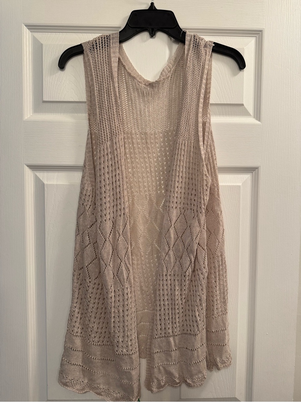 SHEIN Light Beige Open-Knit Sleeveless Tank